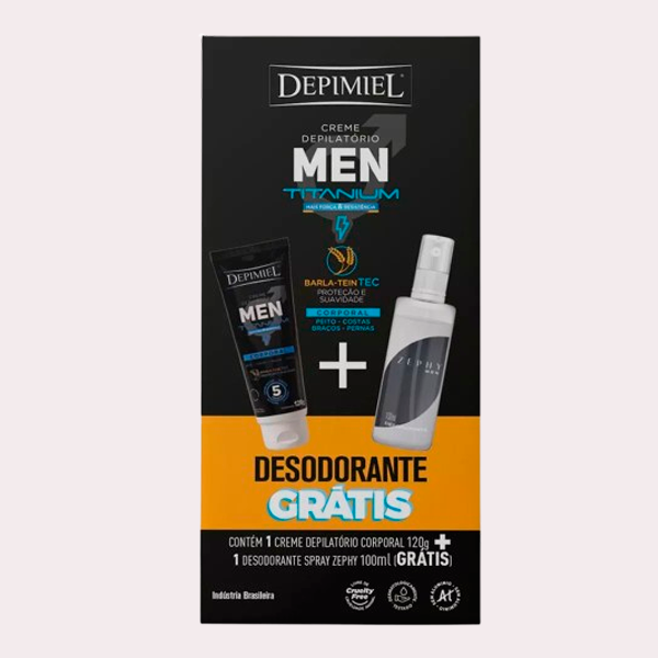 KIT Depilação Masculina Depimiel – Creme Depilatório Men + Desodorante ...